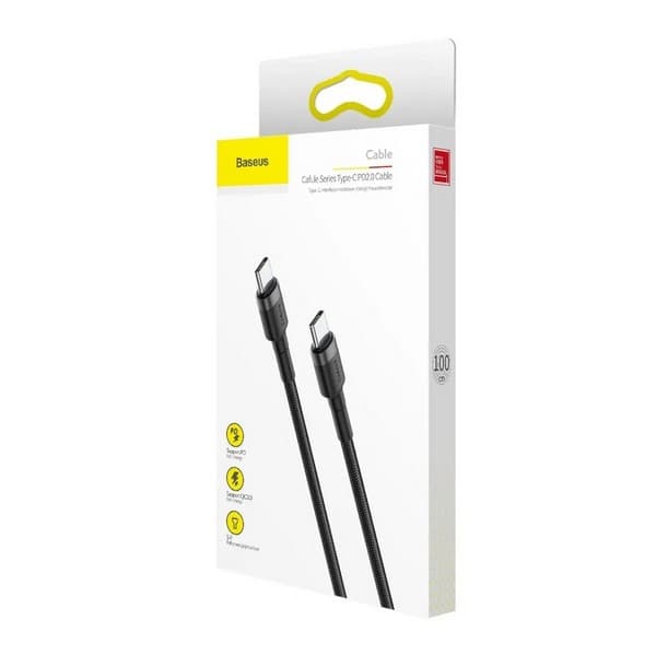 Дата-кабель Baseus Cafule Series Type-C to Type-C PD2.0 Cable (20V-3A ) (CATKLF-GG1) 1.0 м Черный