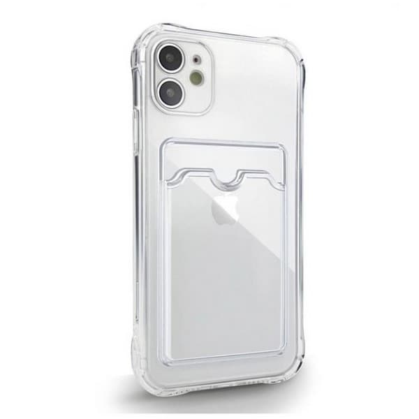 Чехол силиконовый с карманом для iPhone 12 Pro (6.1") Прозрачный