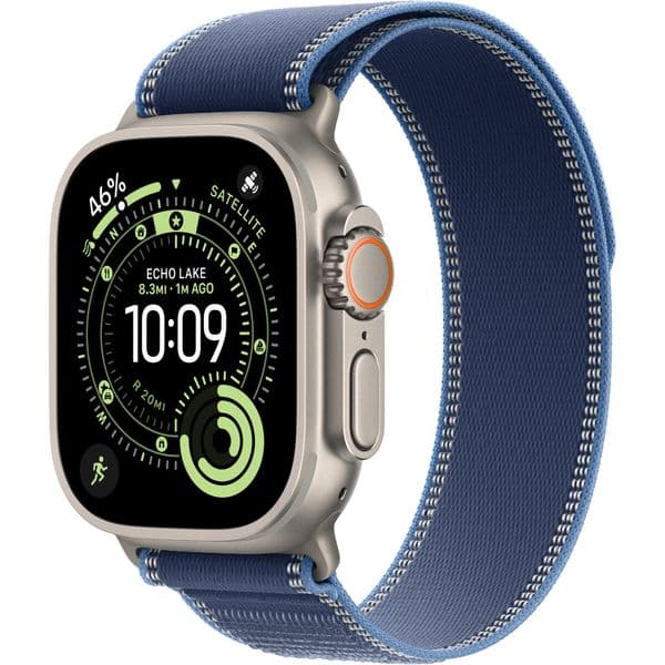 Apple Watch Ultra 3, 49 mm, Natural S-M/М-L Trail Loop Blue/Bright Blue