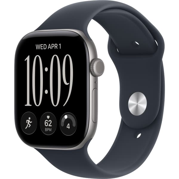 Apple Watch Series 12 46mm GPS Space Gray Aluminum Case with Navy Blue Sport Band SM/ML