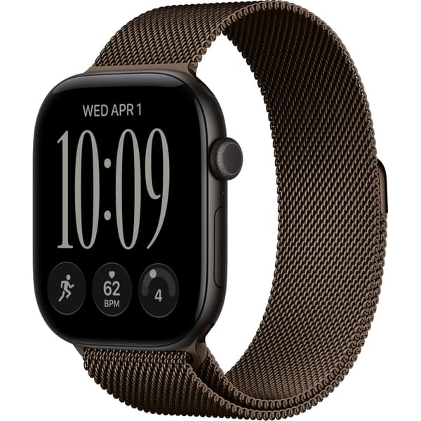 Apple Watch Series 12 46mm GPS Black Aluminum Case with Dark Bronze Milanese Loop