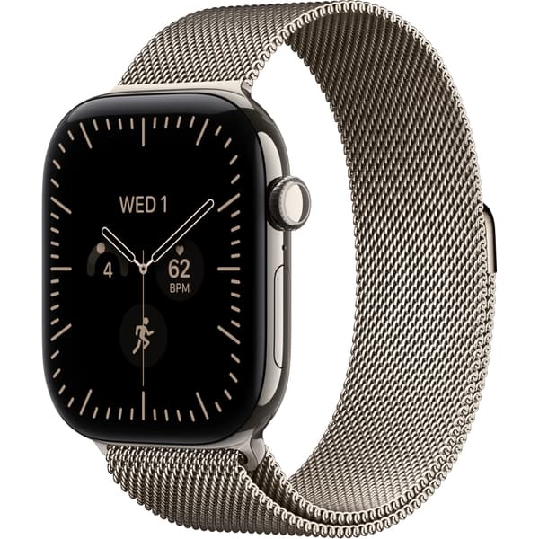 Apple Watch Series 12 46mm GPS + Cellular Natural Titanium Case with Natural Milanese Loop