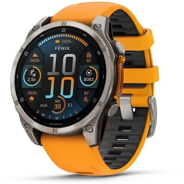 Garmin Fenix 8 47mm Amoled Sapphire Titanium with Spark Orange Silicone (010-02904-11)