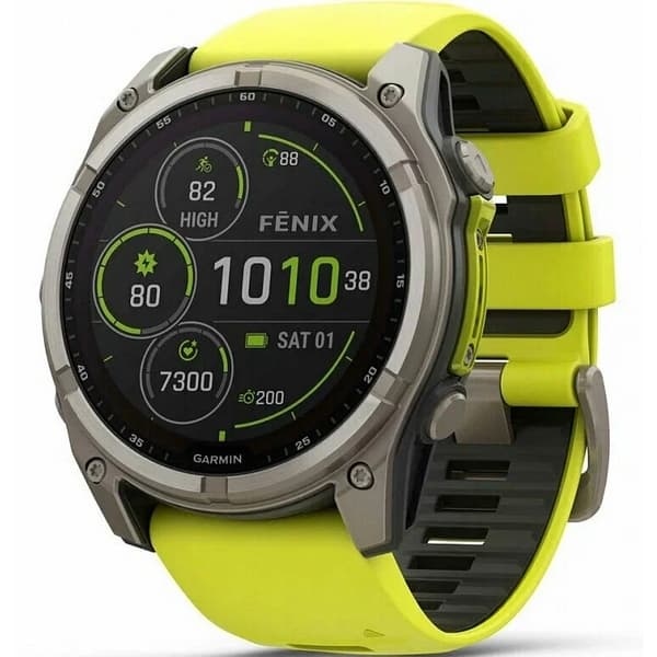 Garmin Fenix 8 51mm Solar Sapphire Titanium with Yellow Graphite Silicone (010-02907-20)